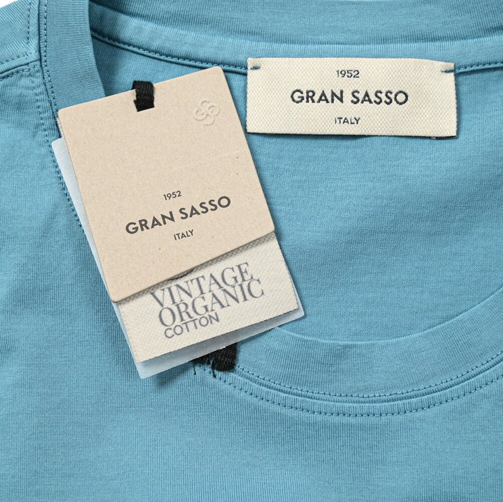 24SS GRAN SASSO VINTAGE オーガニックコットン100% クルーネック半袖Tシャツ｜GUARDAROBA MILANO OFFICIAL STORE