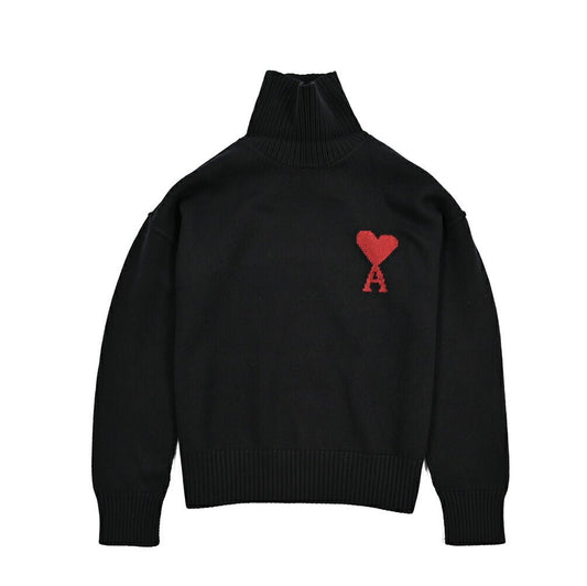 25 - 26AW AMI PARIS ヴァージンウール100% ワンポイントロゴタートルネックニットセーター｜426526 - S｜GUARDAROBA MILANO OFFICIAL STORE