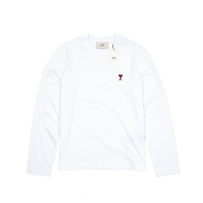 25 - 26AW AMI PARIS コットン100% ワンポイントロゴ長袖 Tシャツ｜426494 - S｜GUARDAROBA MILANO OFFICIAL STORE