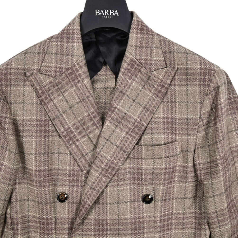 SALE｜BARBA バルバ / シルク混ウール 6Bダブル テーラードジャケット