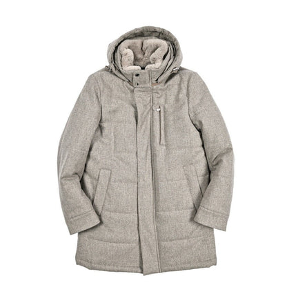 25 - 26AW LENOCI 着脱可能フード付 中綿コート 防水透湿仕様 カノニコ製生地｜434074-44｜GUARDAROBA MILANO OFFICIAL STORE