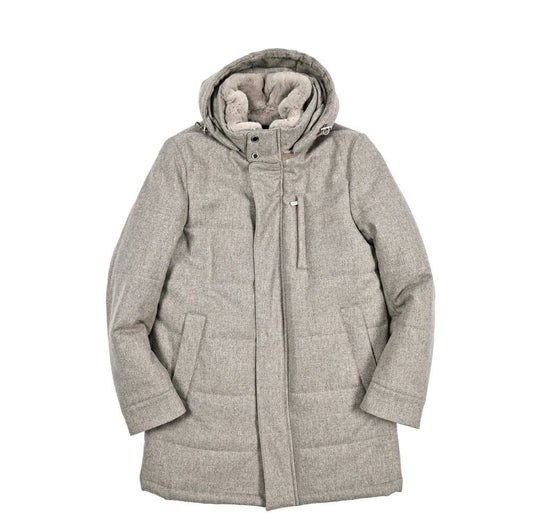 25 - 26AW LENOCI 着脱可能フード付 中綿コート 防水透湿仕様 カノニコ製生地｜434074-44｜GUARDAROBA MILANO OFFICIAL STORE