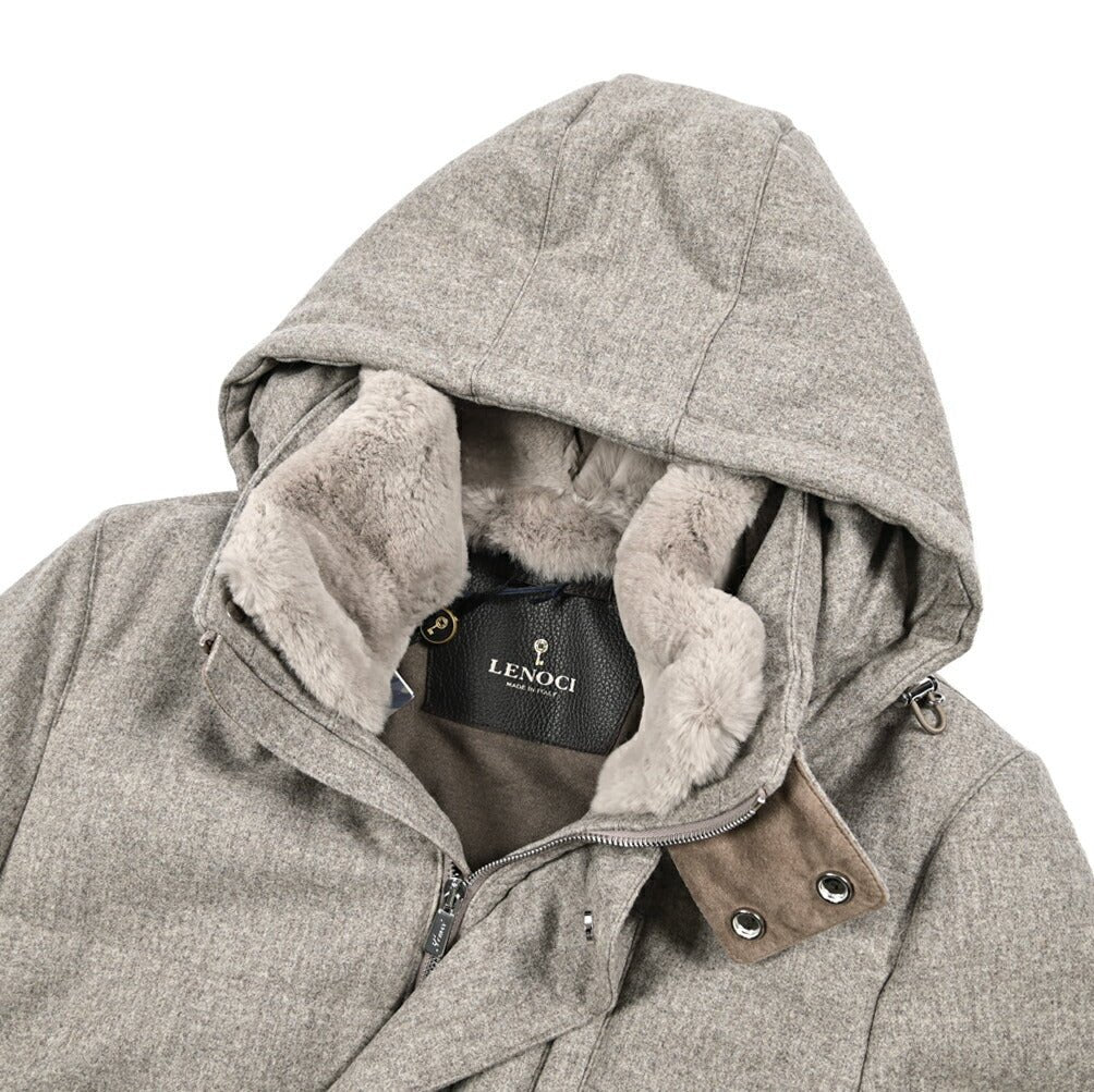 25 - 26AW LENOCI 着脱可能フード付 中綿コート 防水透湿仕様 カノニコ製生地｜434074-44｜GUARDAROBA MILANO OFFICIAL STORE