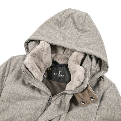 25 - 26AW LENOCI 着脱可能フード付 中綿コート 防水透湿仕様 カノニコ製生地｜434074-44｜GUARDAROBA MILANO OFFICIAL STORE