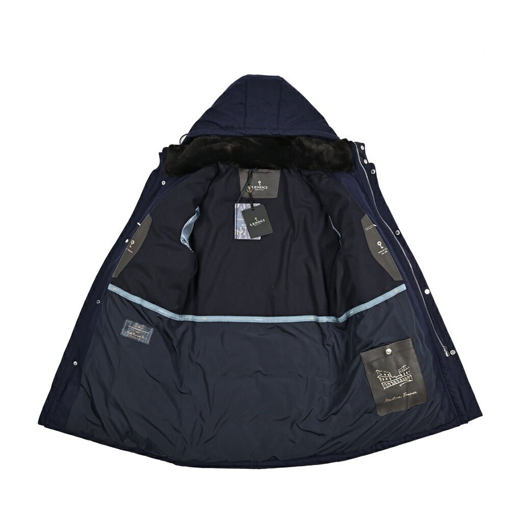 25 - 26AW LENOCI 着脱可能フード付 中綿コート 防水透湿仕様 カノニコ製生地｜434084-44｜GUARDAROBA MILANO OFFICIAL STORE