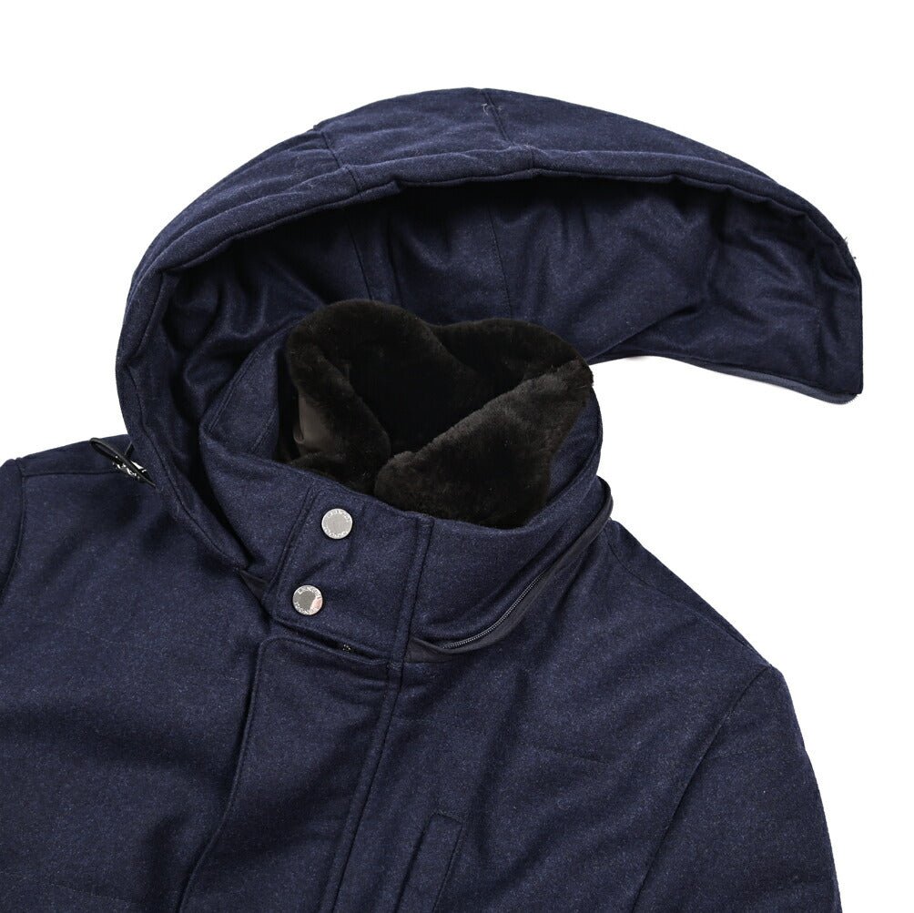 25 - 26AW LENOCI 着脱可能フード付 中綿コート 防水透湿仕様 カノニコ製生地｜434084-44｜GUARDAROBA MILANO OFFICIAL STORE