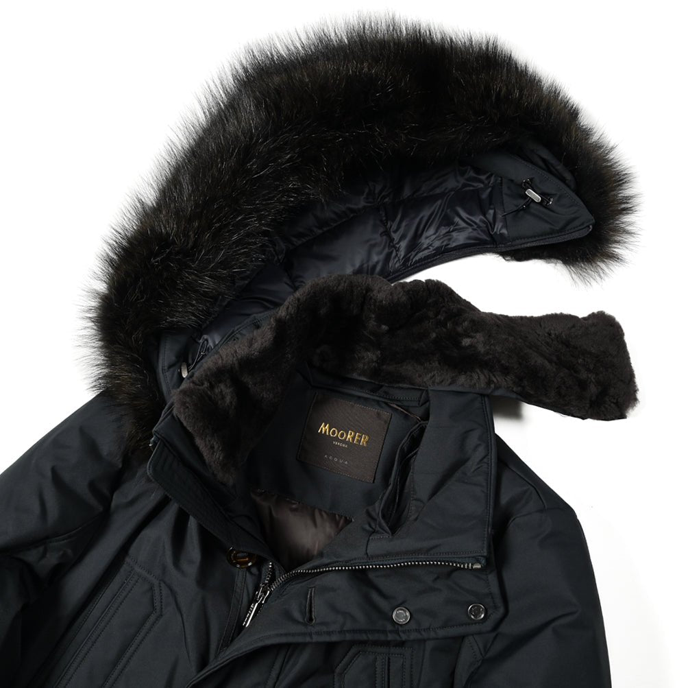 25 - 26AW MOORER "SAPPORO - GF" リアルファーフード付きダウンコート / ACQUA PROOF(防水)｜396138-B-46｜GUARDAROBA MILANO OFFICIAL STORE