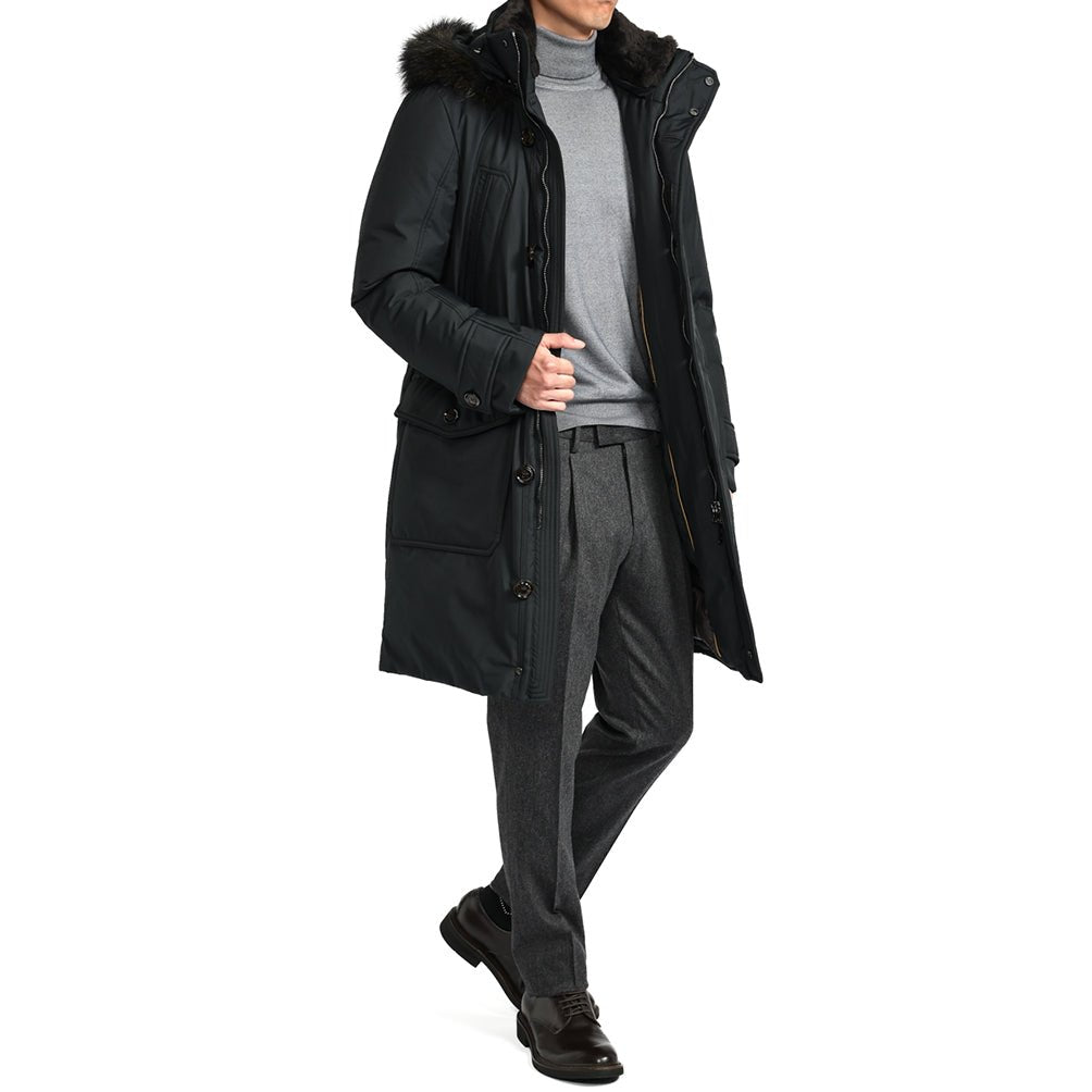 25 - 26AW MOORER "SAPPORO - GF" リアルファーフード付きダウンコート / ACQUA PROOF(防水)｜396138-B-46｜GUARDAROBA MILANO OFFICIAL STORE