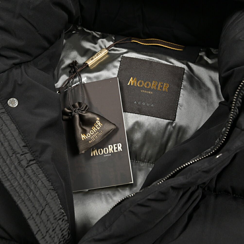 25 - 26AW MOORER "YURAN - SHK" ナイロン100% フード付きダウンコート / ACQUA RESISTANT (撥水)｜426585 - 46｜GUARDAROBA MILANO OFFICIAL STORE