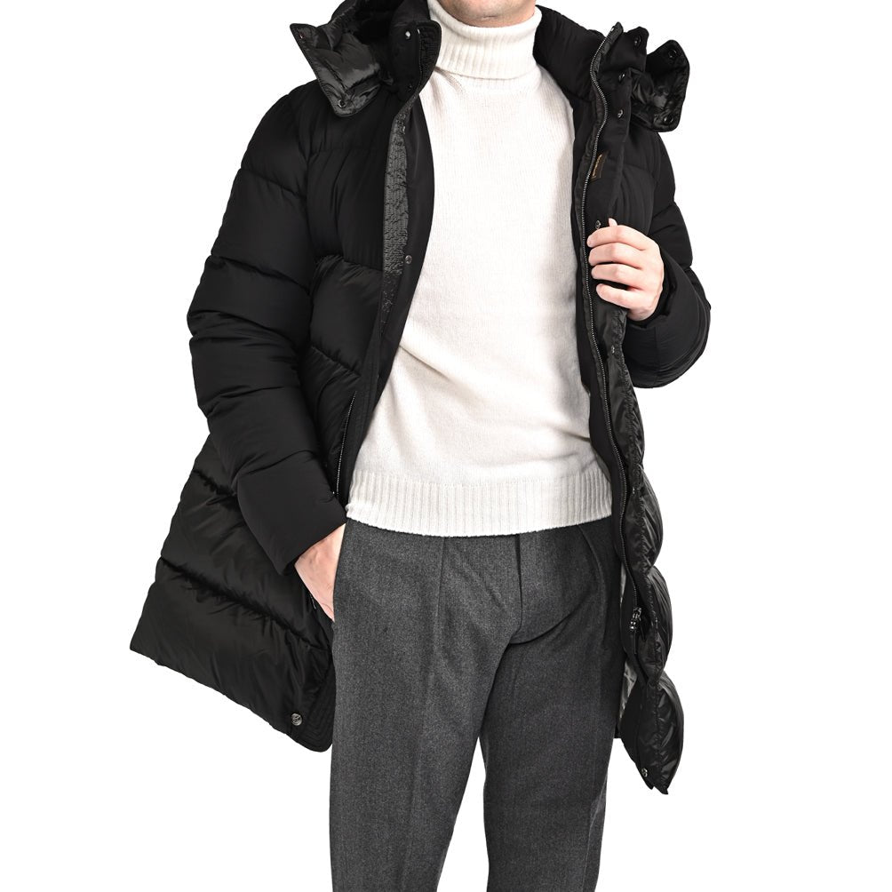 25 - 26AW MOORER "YURAN - SHK" ナイロン100% フード付きダウンコート / ACQUA RESISTANT (撥水)｜426585-46｜GUARDAROBA MILANO OFFICIAL STORE