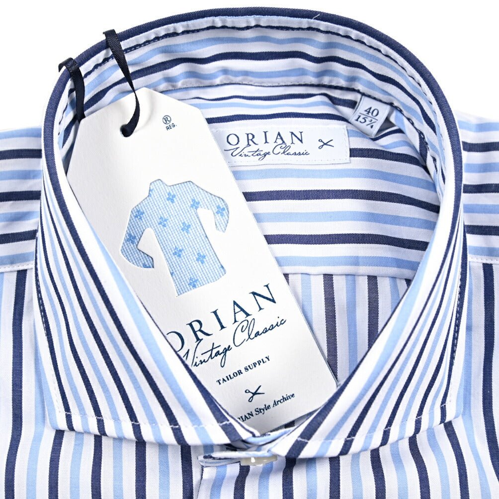 25 - 26AW ORIAN Vintage Classic コットン100% ホリゾンタルカラードレスシャツ｜431806-38｜GUARDAROBA MILANO OFFICIAL STORE