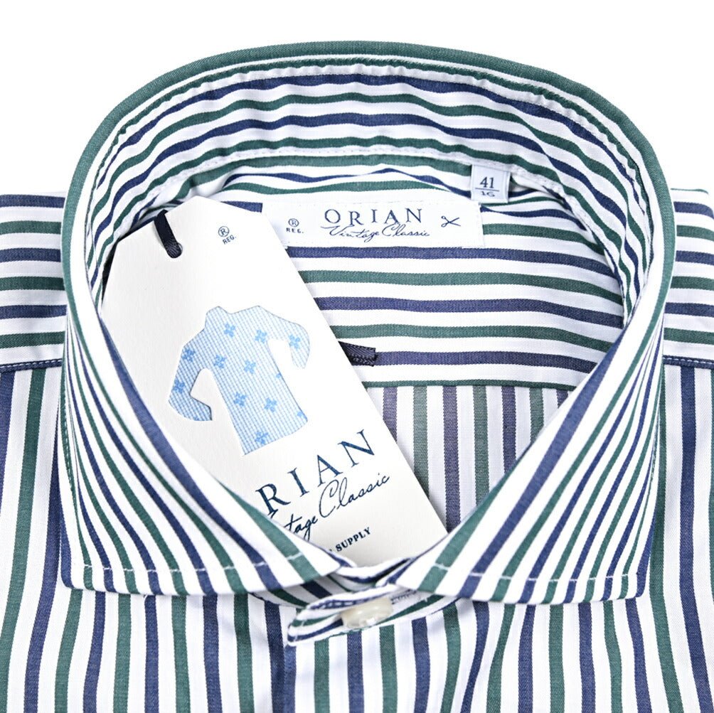 25 - 26AW ORIAN Vintage Classic コットン100% ホリゾンタルカラードレスシャツ｜432471-38｜GUARDAROBA MILANO OFFICIAL STORE