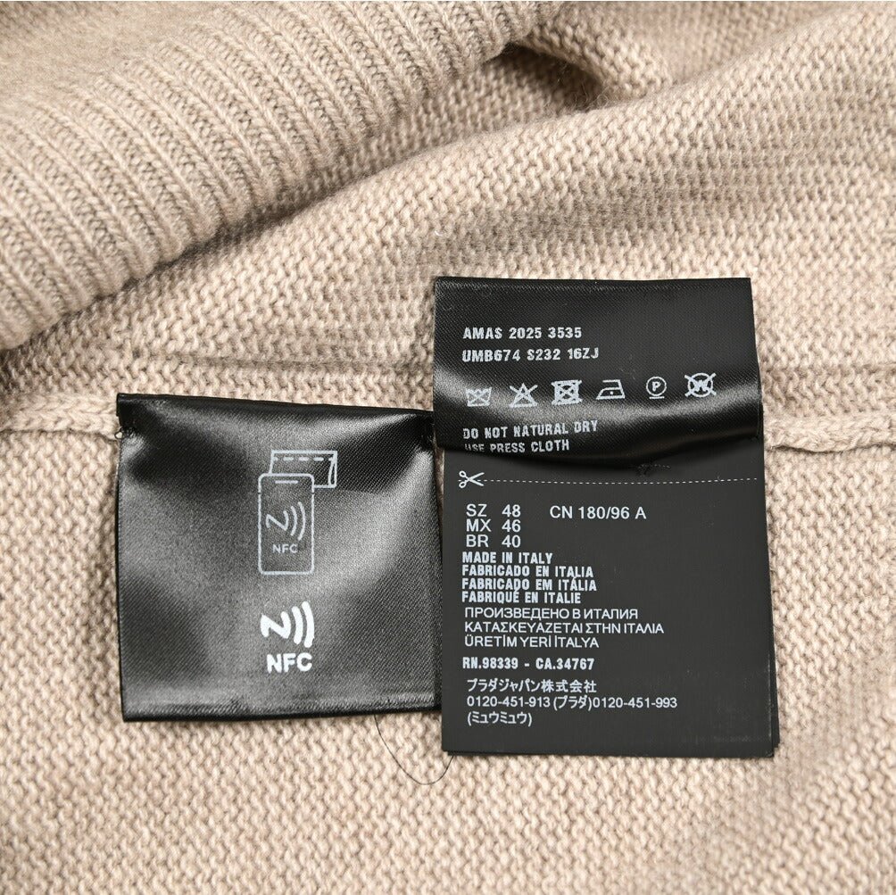 25 - 26AW PRADA GIROCOLLO カシミヤ ニットセーター クルーネック ミドルゲージ 長袖 カシミヤ100%｜435344-46｜GUARDAROBA MILANO OFFICIAL STORE