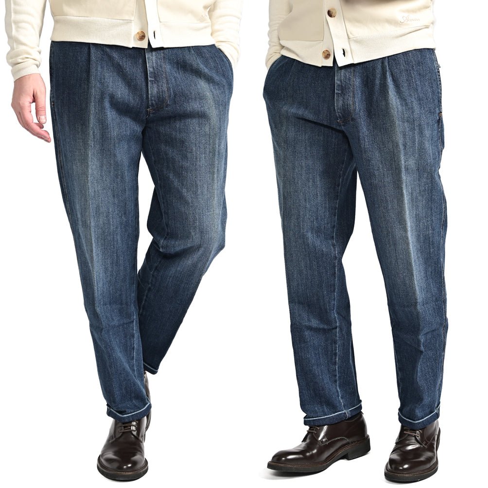 25 - 26AW PT TORINO DENIM "LORD" カシミヤ混コットン ワンタックデニムスラックス｜426285-28｜GUARDAROBA MILANO OFFICIAL STORE