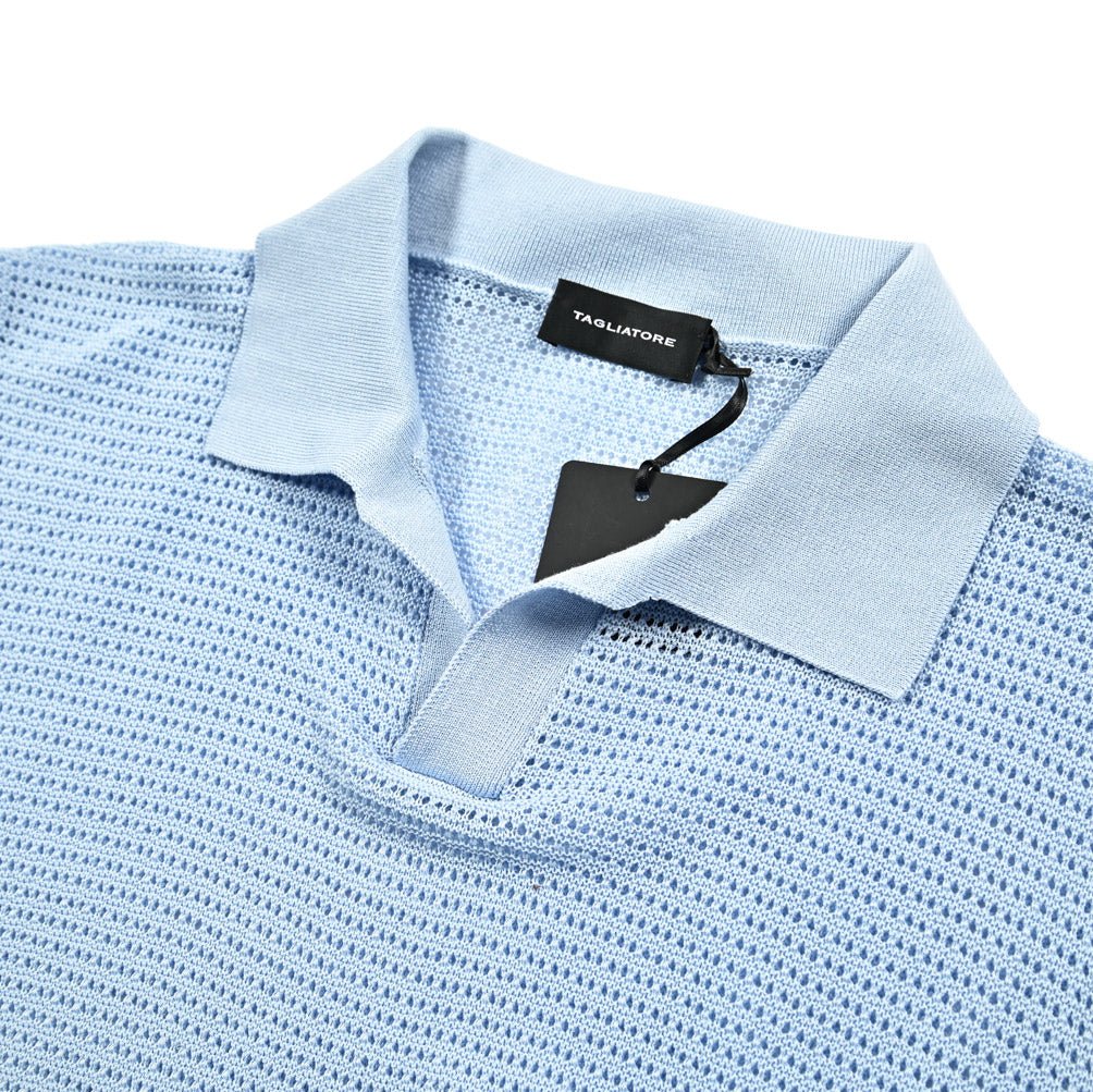25SS TAGLIATORE コットン100% 半袖ニットスキッパーポロシャツ｜GUARDAROBA MILANO OFFICIAL STORE