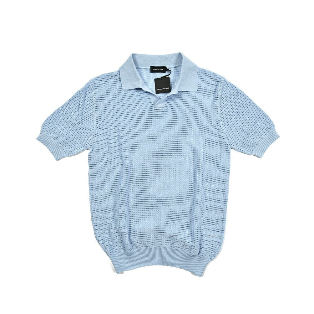25SS TAGLIATORE コットン100% 半袖ニットスキッパーポロシャツ｜GUARDAROBA MILANO OFFICIAL STORE
