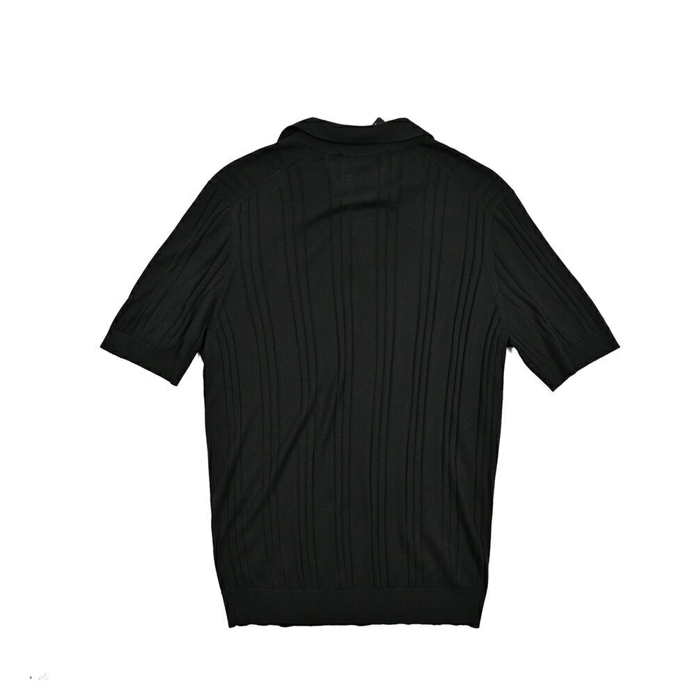 25SS TAGLIATORE シルク100% リブニット半袖スキッパーポロシャツ｜GUARDAROBA MILANO OFFICIAL STORE