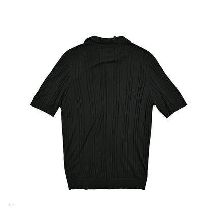 25SS TAGLIATORE シルク100% リブニット半袖スキッパーポロシャツ｜GUARDAROBA MILANO OFFICIAL STORE