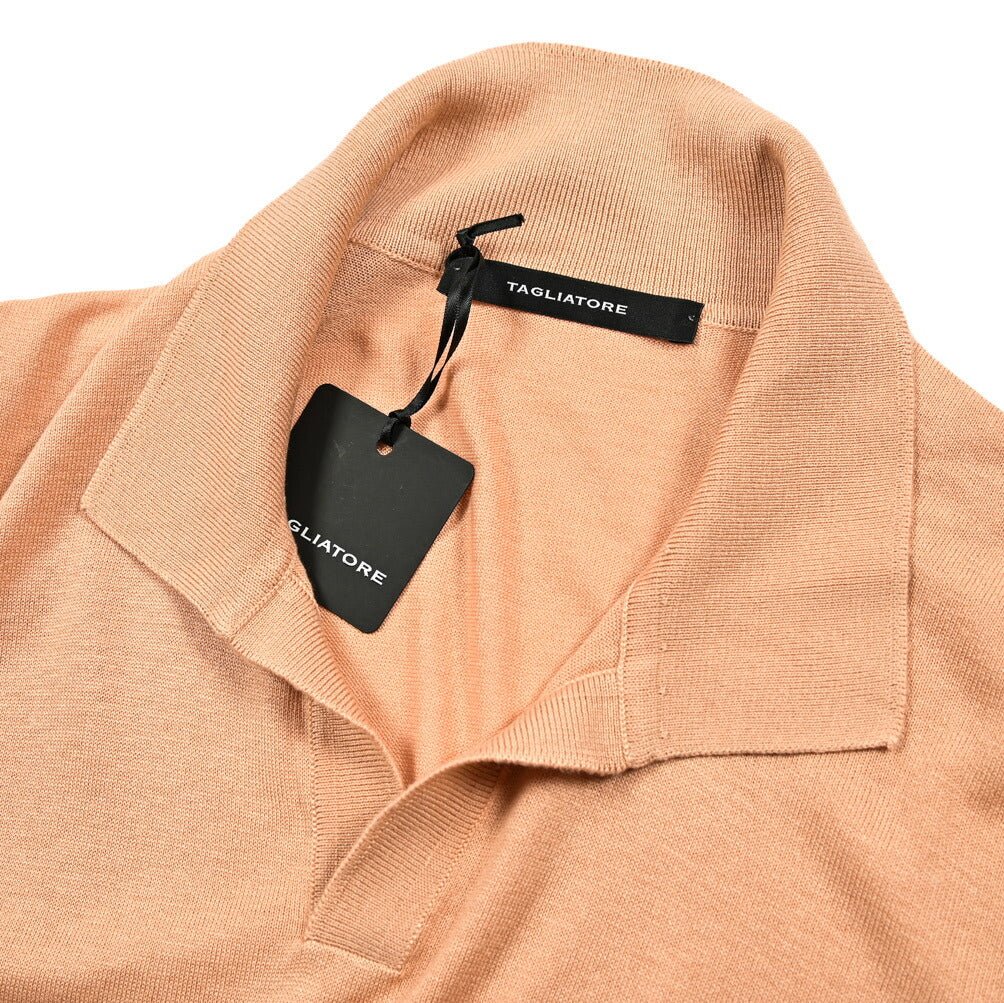 25SS TAGLIATORE シルク100% 半袖ニットスキッパーポロシャツ｜416416｜GUARDAROBA MILANO OFFICIAL STORE