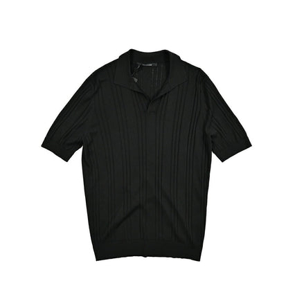 25SS TAGLIATORE シルク100% リブニット半袖スキッパーポロシャツ｜GUARDAROBA MILANO OFFICIAL STORE