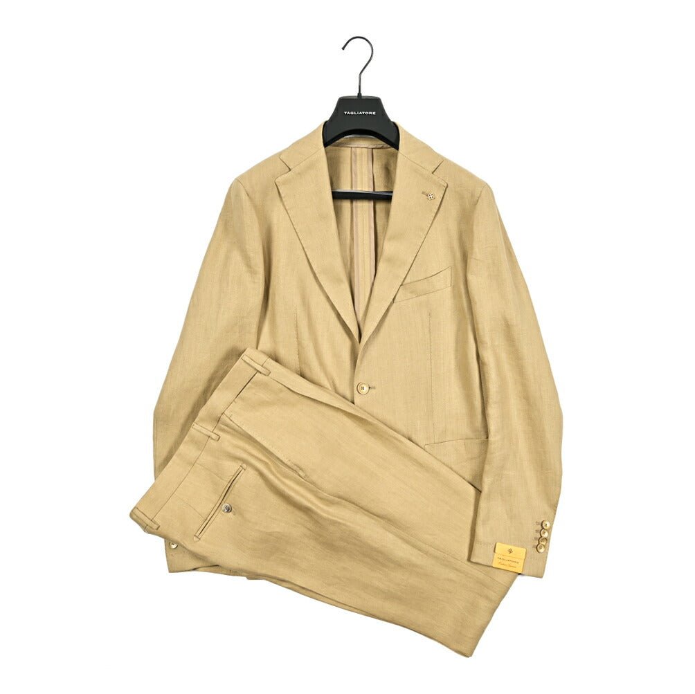 25SS TAGLIATORE リネン100% 2Bシングルテーラードスーツ｜GUARDAROBA MILANO OFFICIAL STORE