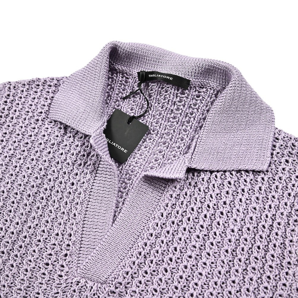 25SS TAGLIATORE コットン100% 半袖ニットスキッパーポロシャツ｜416399｜GUARDAROBA MILANO OFFICIAL STORE