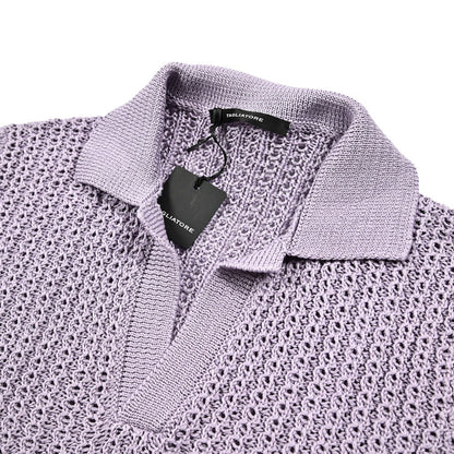25SS TAGLIATORE コットン100% 半袖ニットスキッパーポロシャツ｜416399｜GUARDAROBA MILANO OFFICIAL STORE