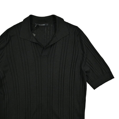 25SS TAGLIATORE シルク100% リブニット半袖スキッパーポロシャツ｜GUARDAROBA MILANO OFFICIAL STORE