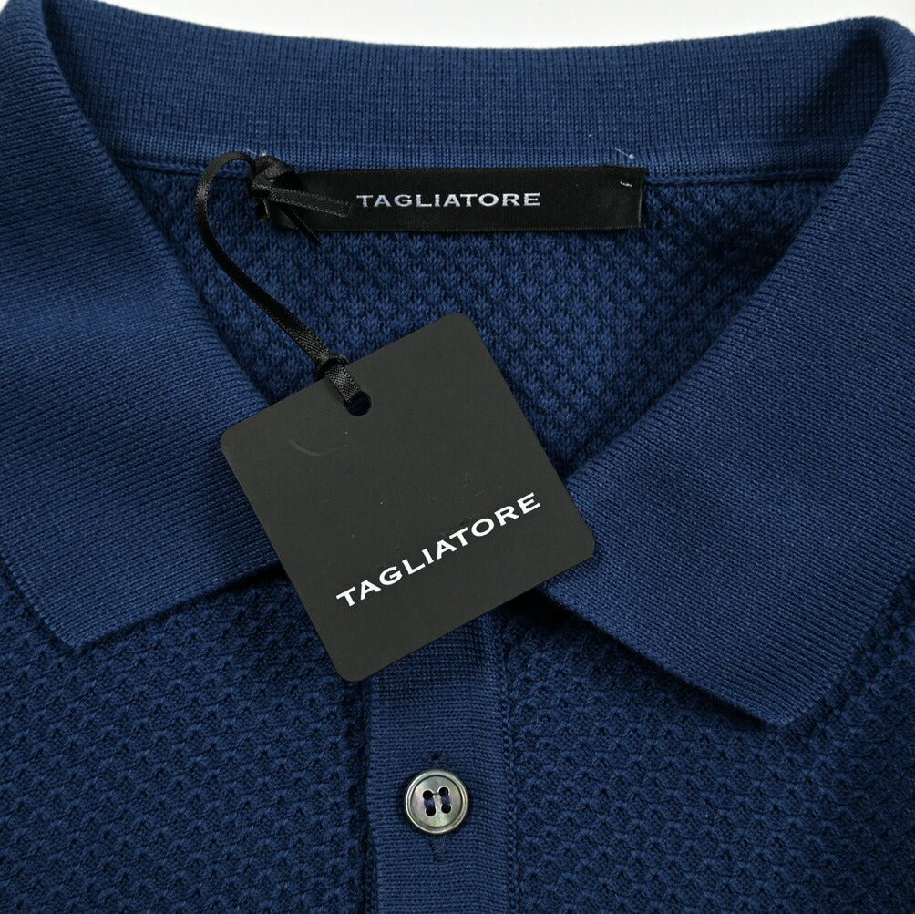 25SS TAGLIATORE コットン100% ワッフル編み半袖ニットポロシャツ｜416412｜GUARDAROBA MILANO OFFICIAL STORE