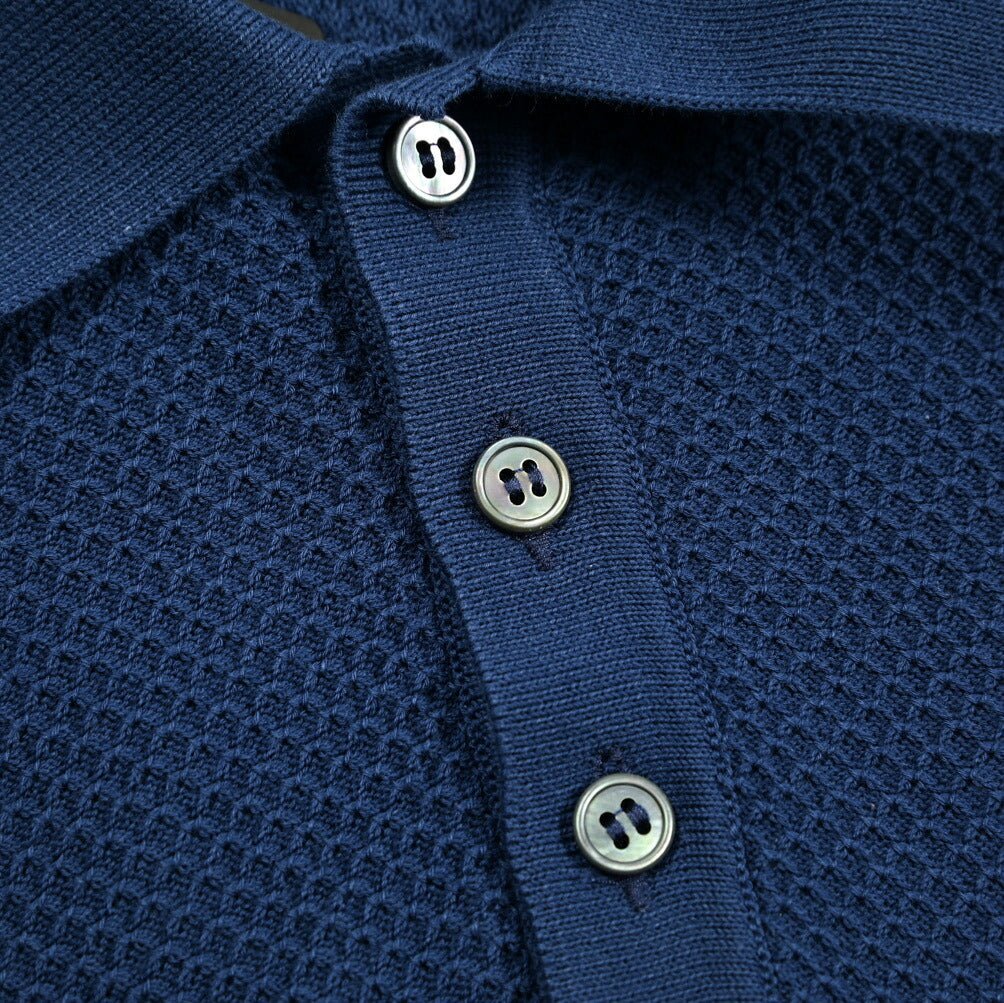 25SS TAGLIATORE コットン100% ワッフル編み半袖ニットポロシャツ｜416412｜GUARDAROBA MILANO OFFICIAL STORE