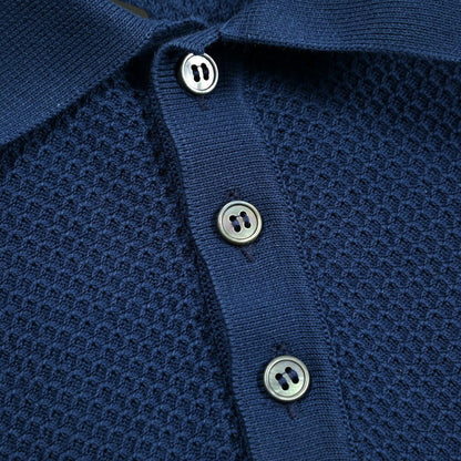 25SS TAGLIATORE コットン100% ワッフル編み半袖ニットポロシャツ｜416412｜GUARDAROBA MILANO OFFICIAL STORE