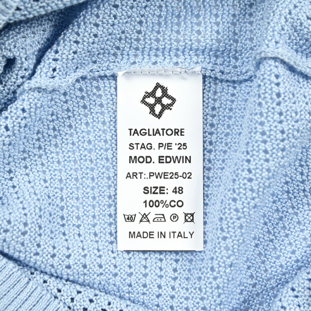 25SS TAGLIATORE コットン100% 半袖ニットスキッパーポロシャツ｜GUARDAROBA MILANO OFFICIAL STORE