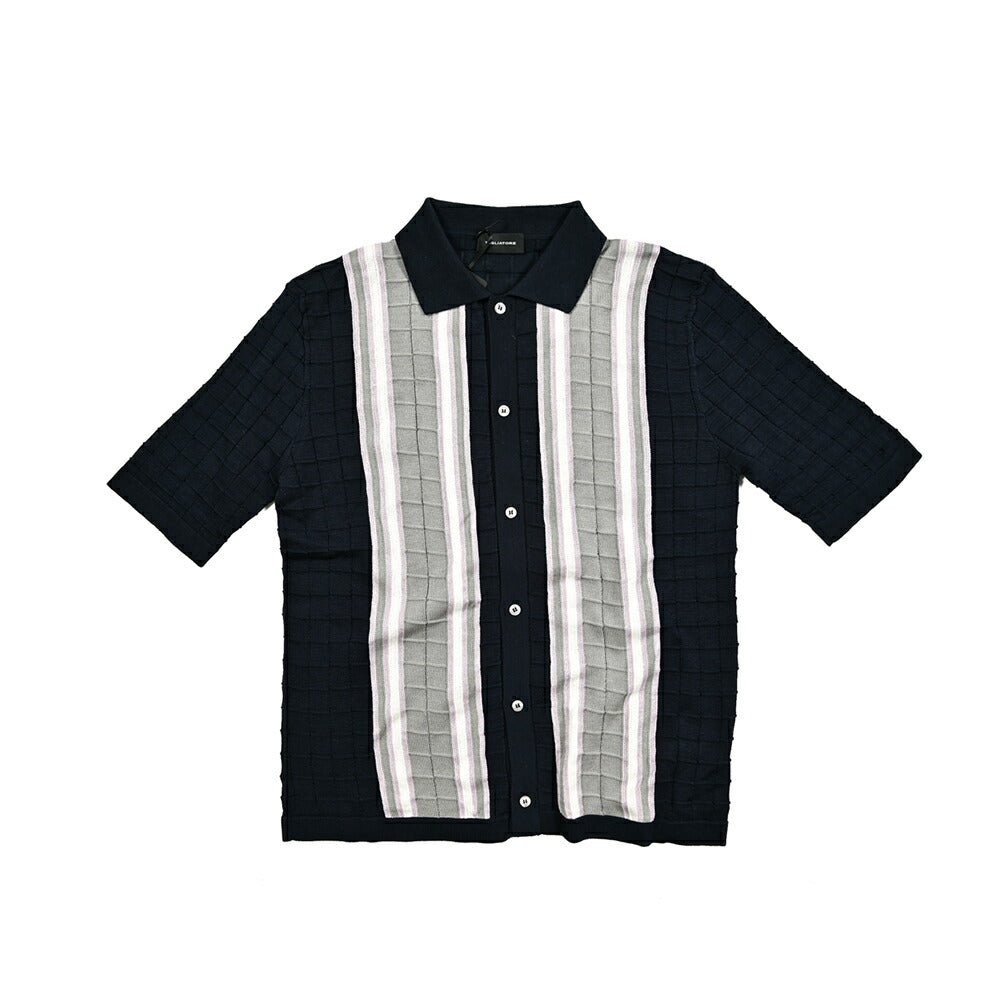 25SS TAGLIATORE コットン100% 半袖ハイゲージ ニットシャツ｜416415｜GUARDAROBA MILANO OFFICIAL STORE