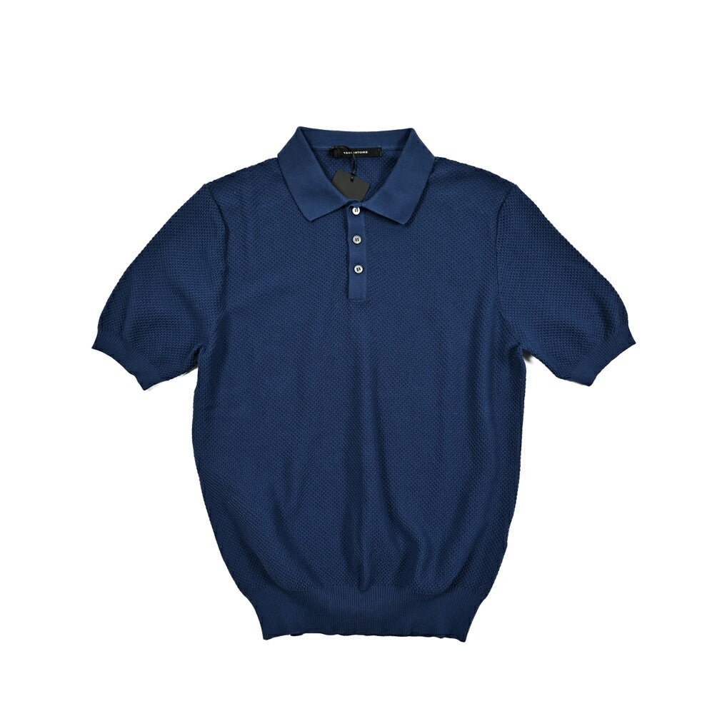 25SS TAGLIATORE コットン100% ワッフル編み半袖ニットポロシャツ｜416412｜GUARDAROBA MILANO OFFICIAL STORE
