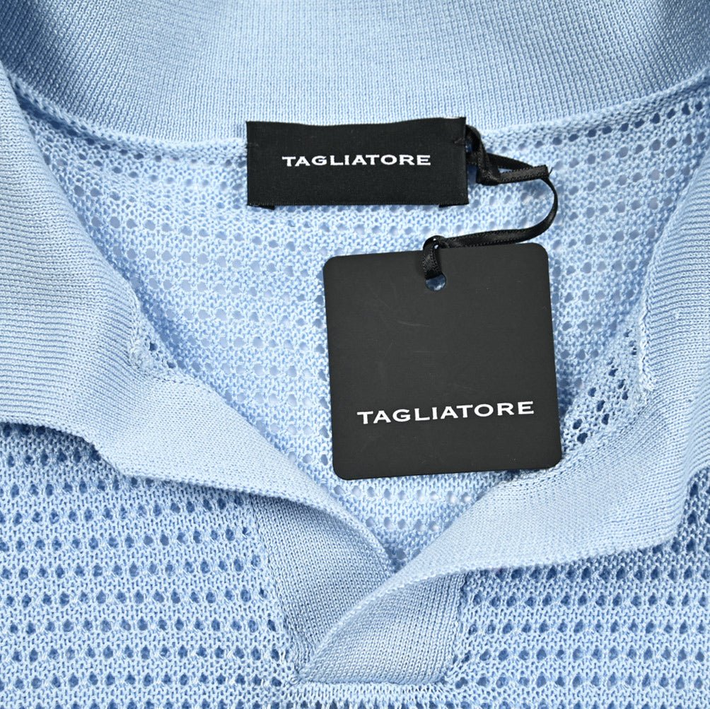 25SS TAGLIATORE コットン100% 半袖ニットスキッパーポロシャツ｜GUARDAROBA MILANO OFFICIAL STORE