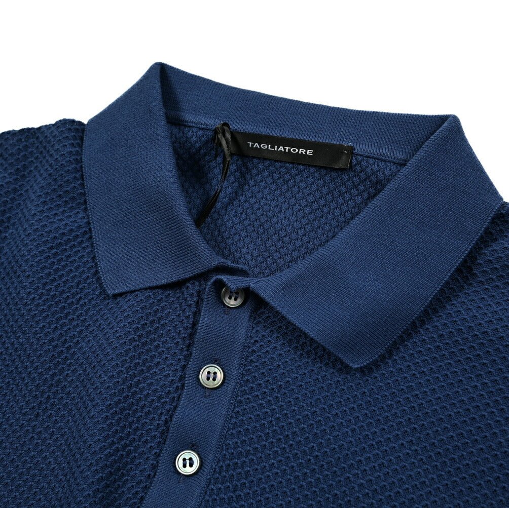 25SS TAGLIATORE コットン100% ワッフル編み半袖ニットポロシャツ｜416412｜GUARDAROBA MILANO OFFICIAL STORE