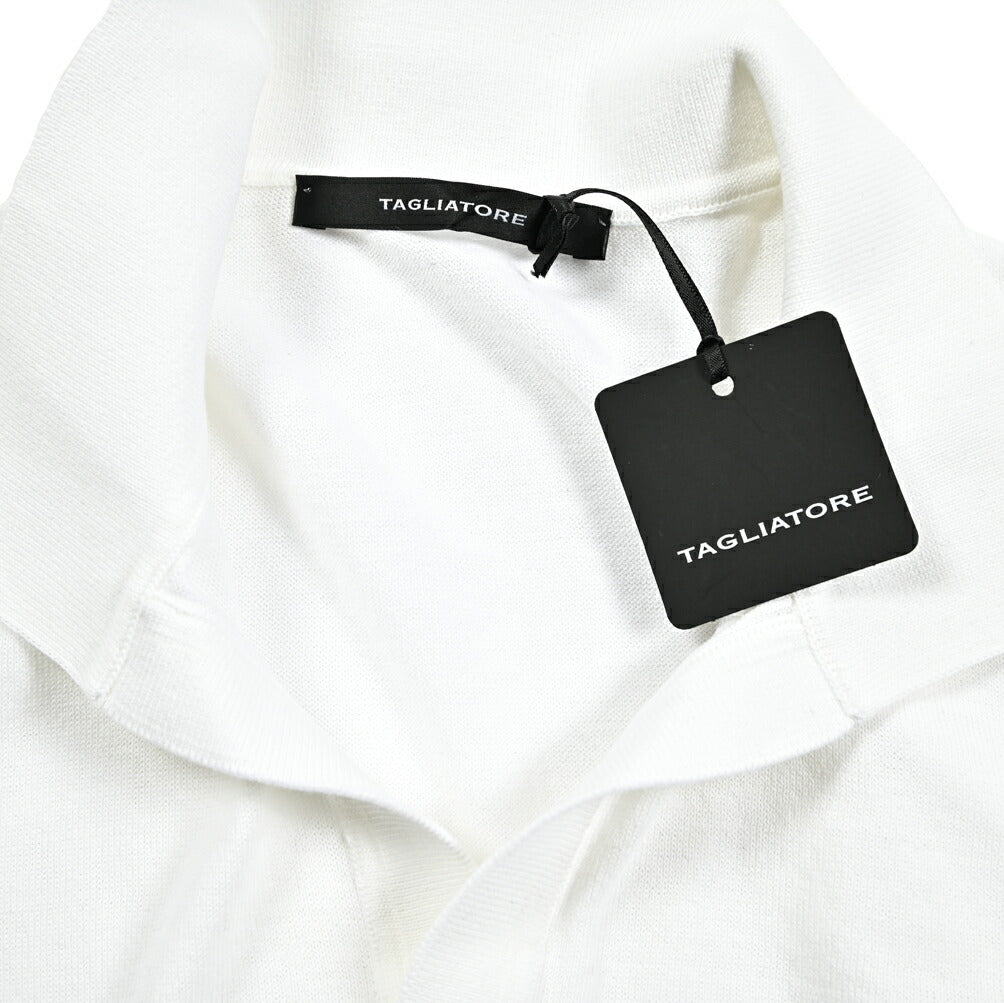 25SS TAGLIATORE コットン100% 半袖ニットスキッパーポロシャツ｜416411｜GUARDAROBA MILANO OFFICIAL STORE