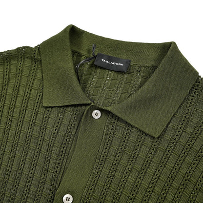 25SS TAGLIATORE コットン100% 半袖ニットシャツ｜416320｜GUARDAROBA MILANO OFFICIAL STORE