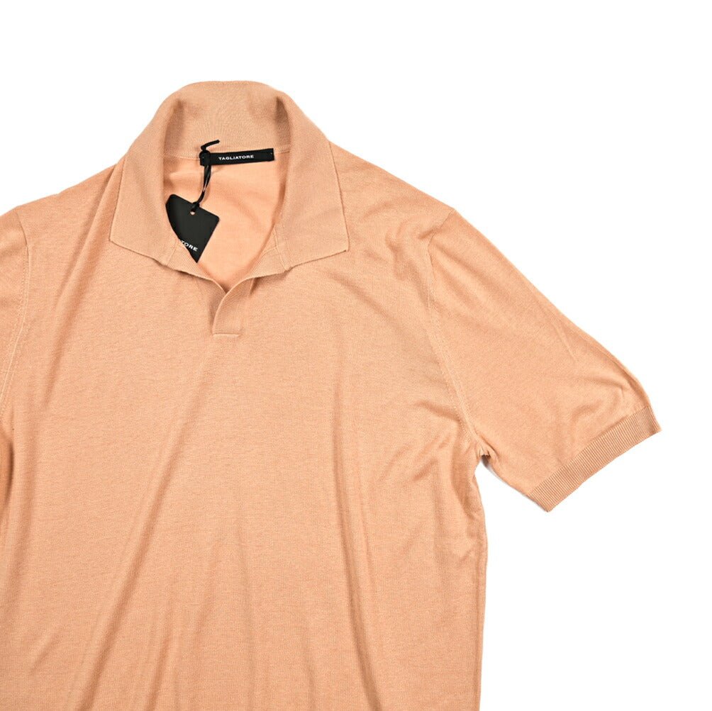 25SS TAGLIATORE シルク100% 半袖ニットスキッパーポロシャツ｜416416｜GUARDAROBA MILANO OFFICIAL STORE