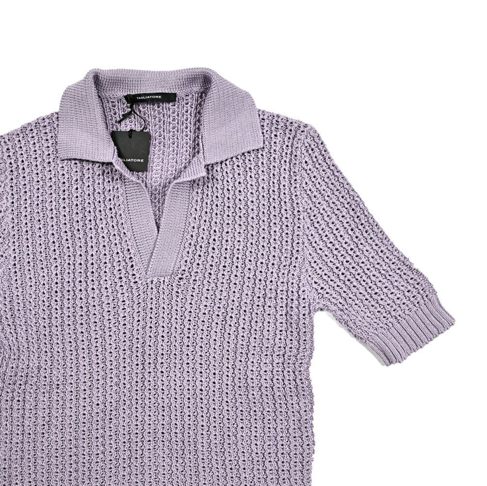 25SS TAGLIATORE コットン100% 半袖ニットスキッパーポロシャツ｜416399｜GUARDAROBA MILANO OFFICIAL STORE