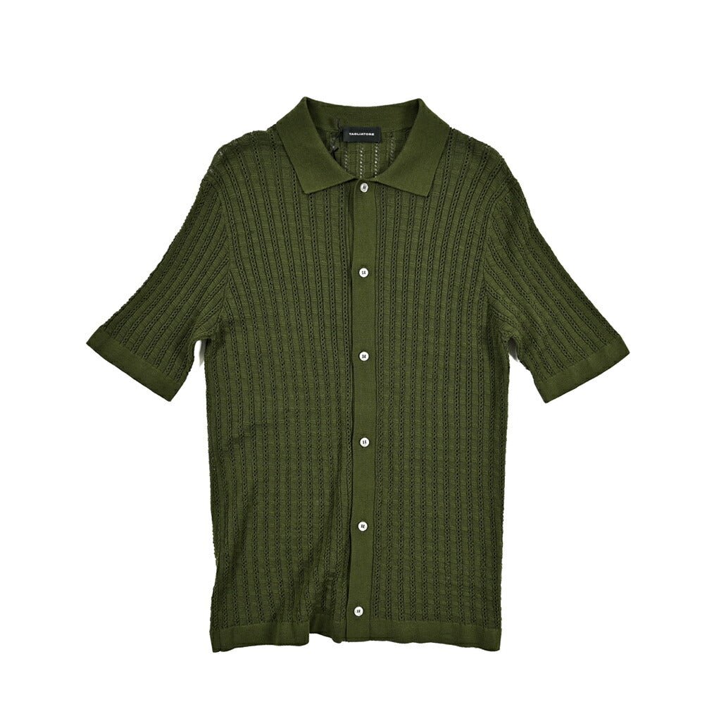 25SS TAGLIATORE コットン100% 半袖ニットシャツ｜416320｜GUARDAROBA MILANO OFFICIAL STORE