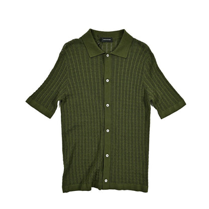 25SS TAGLIATORE コットン100% 半袖ニットシャツ｜416320｜GUARDAROBA MILANO OFFICIAL STORE