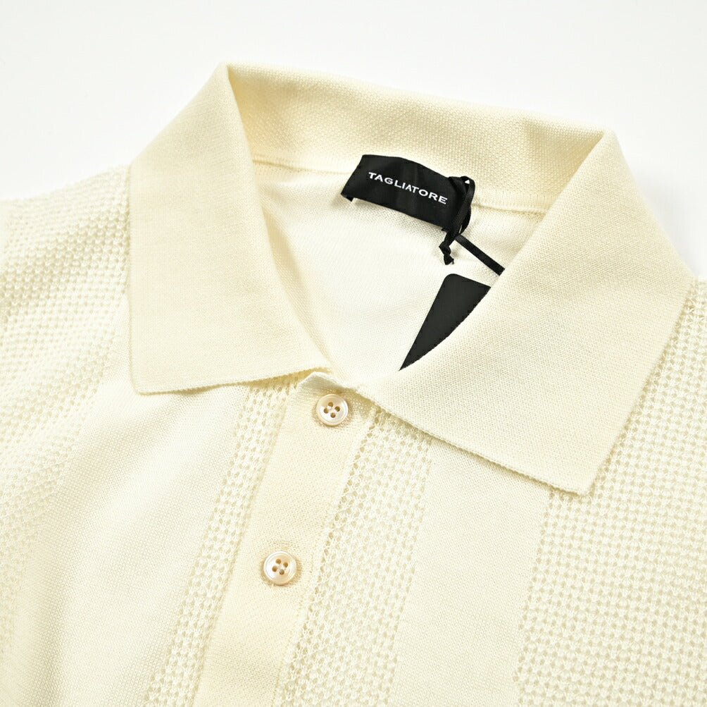 25SS TAGLIATORE コットン100% 半袖ニットポロシャツ｜416417｜GUARDAROBA MILANO OFFICIAL STORE
