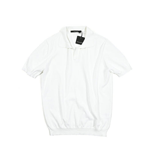 25SS TAGLIATORE コットン100% 半袖ニットスキッパーポロシャツ｜416411｜GUARDAROBA MILANO OFFICIAL STORE