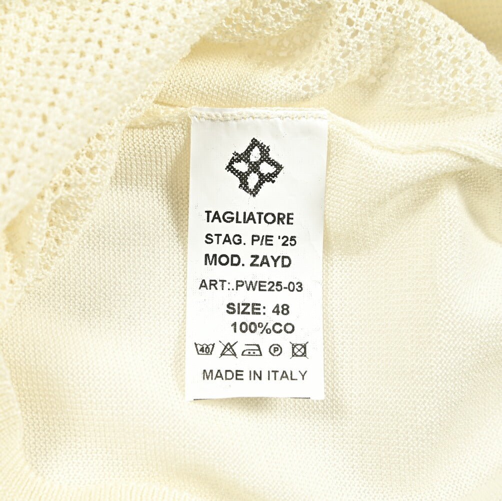 25SS TAGLIATORE コットン100% 半袖ニットポロシャツ｜416417｜GUARDAROBA MILANO OFFICIAL STORE