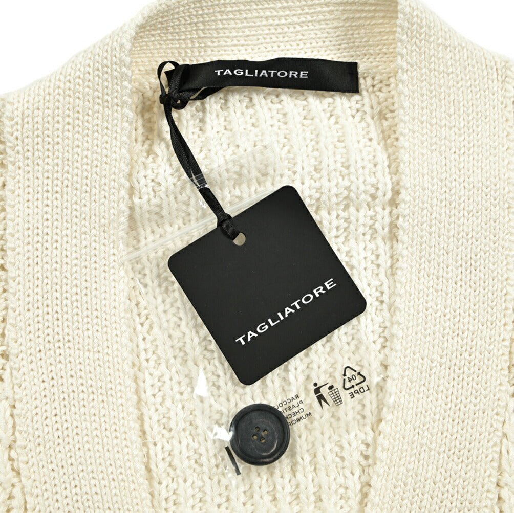 25SS TAGLIATORE コットン100% Vネックローゲージニットベスト｜416407｜GUARDAROBA MILANO OFFICIAL STORE