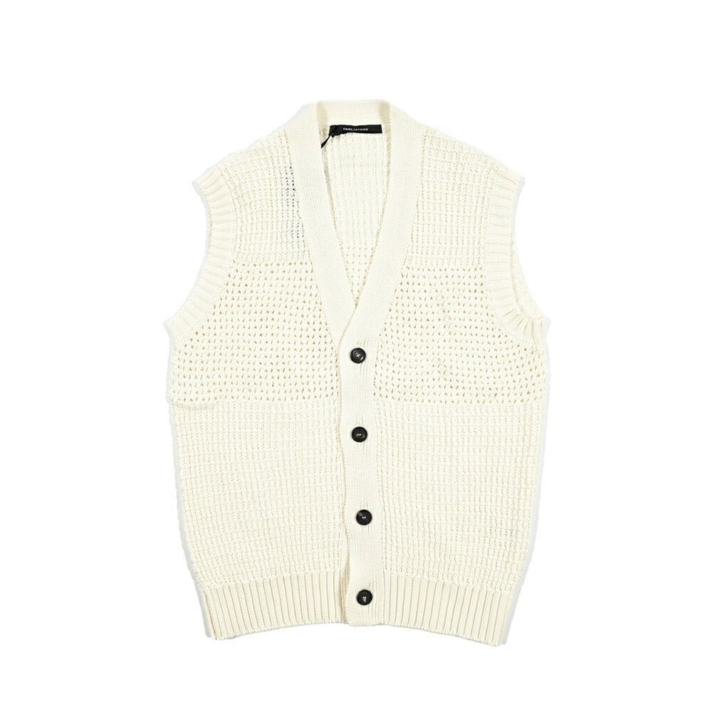 25SS TAGLIATORE コットン100% Vネックローゲージニットベスト｜416407｜GUARDAROBA MILANO OFFICIAL STORE