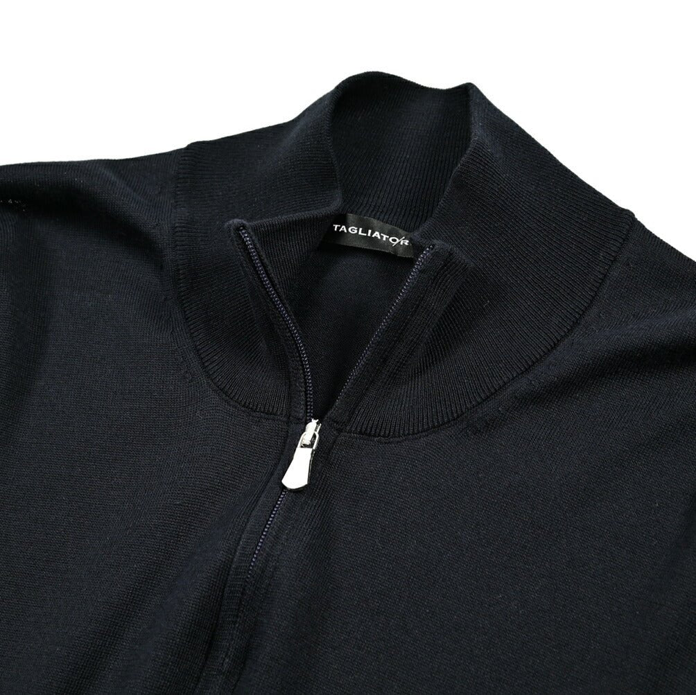 25SS TAGLIATORE シルクコットン スタンドカラージップニットカーディガン｜416329｜GUARDAROBA MILANO OFFICIAL STORE