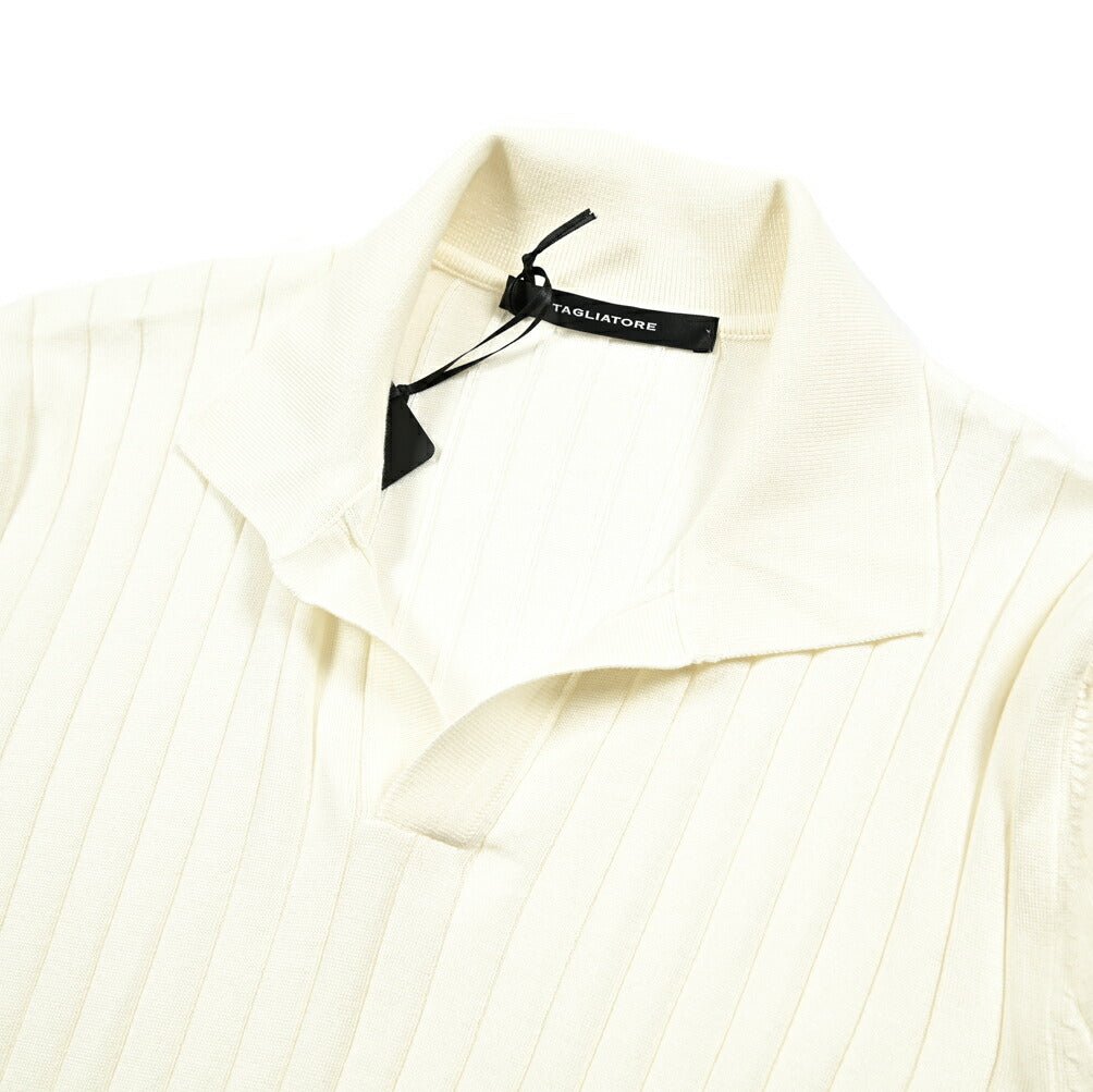 25SS TAGLIATORE シルクコットン 半袖ニットスキッパーポロシャツ｜416409｜GUARDAROBA MILANO OFFICIAL STORE
