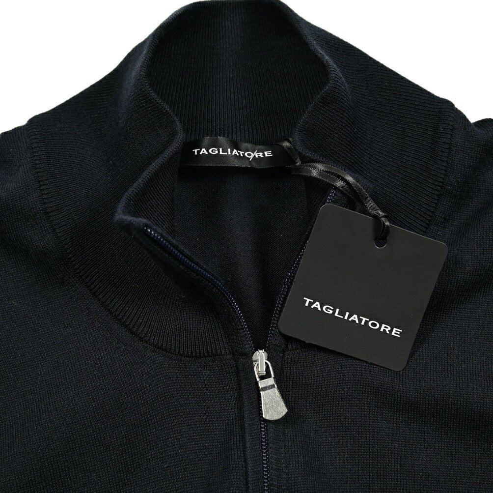25SS TAGLIATORE シルクコットン スタンドカラージップニットカーディガン｜416329｜GUARDAROBA MILANO OFFICIAL STORE